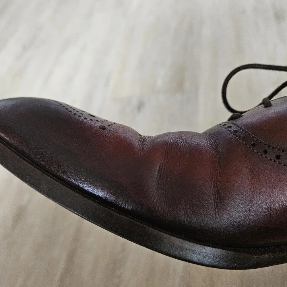 Magnanni Manolo Medallion Toe Oxford Cognac 20518 Men's Size 9.5